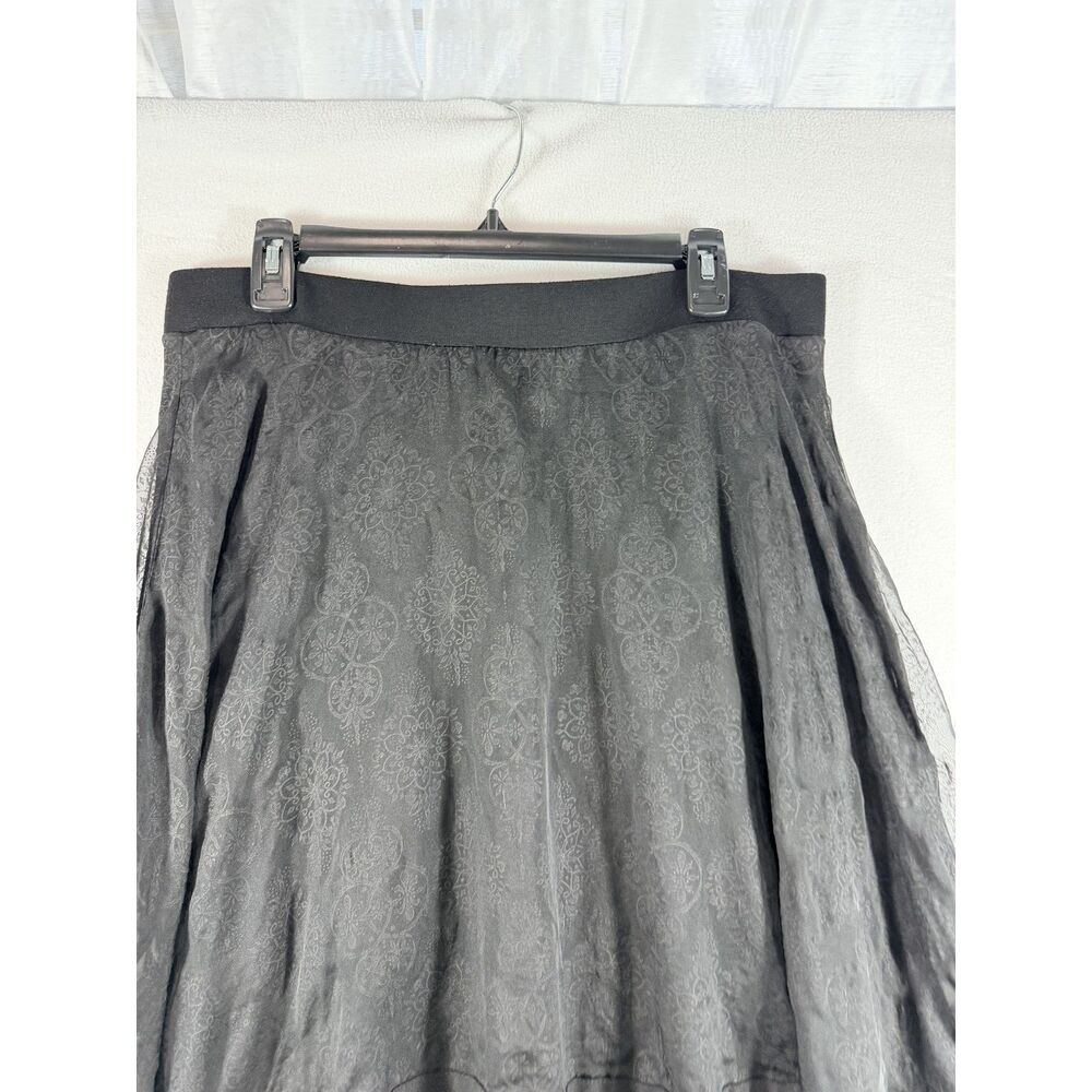Torrid Women’s Size 14 Black Floral High Low Midi Skirt Sheer Layered Gothic - Picture 10 of 12